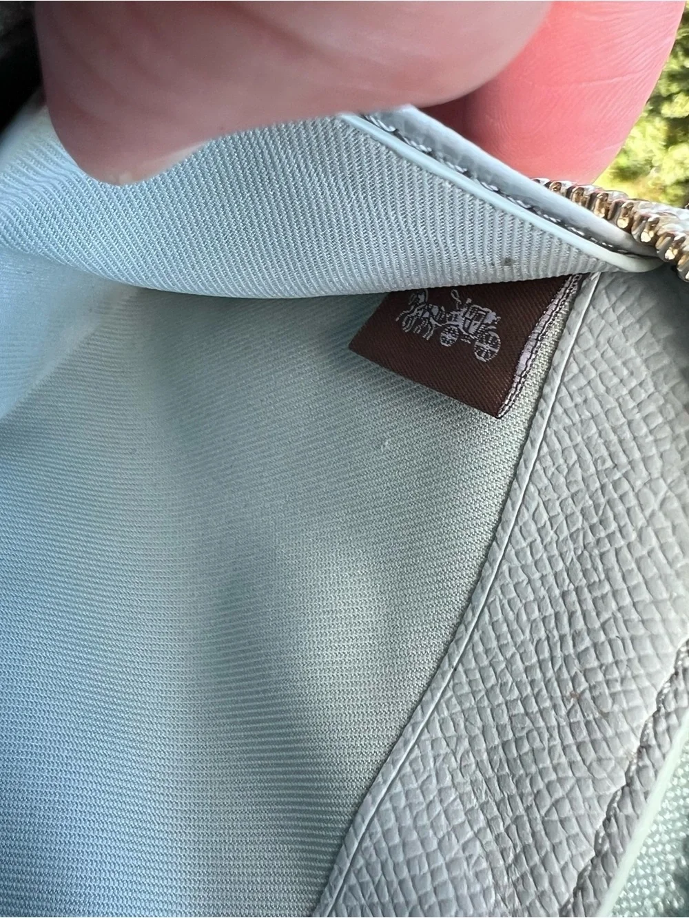 COACH Long Zip-Around Pebble Leather Wallet Sea Foam Green with Silver Hardware